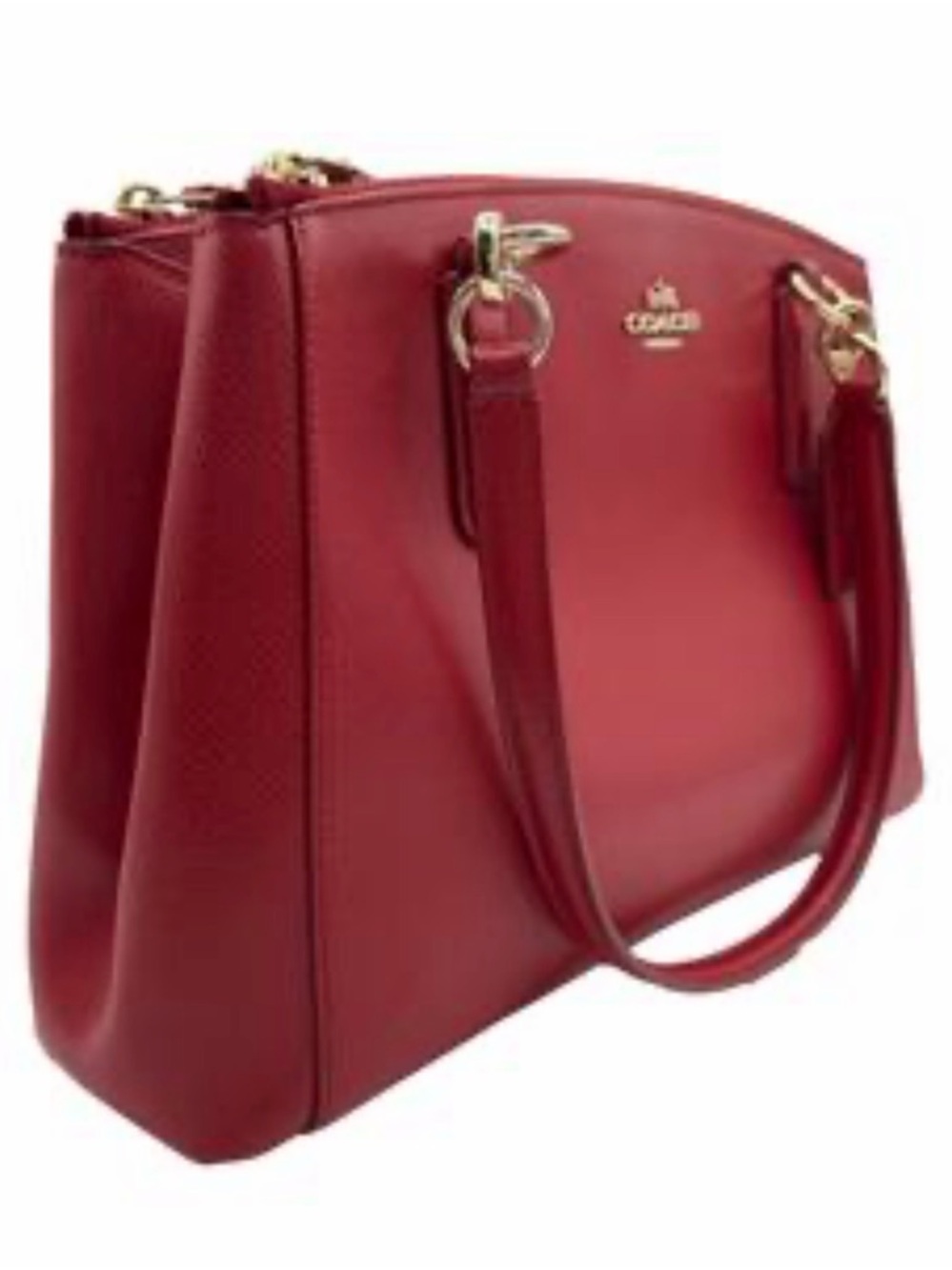 Coach Red Leather Shoulder Bag with Gold Hardware - Coach